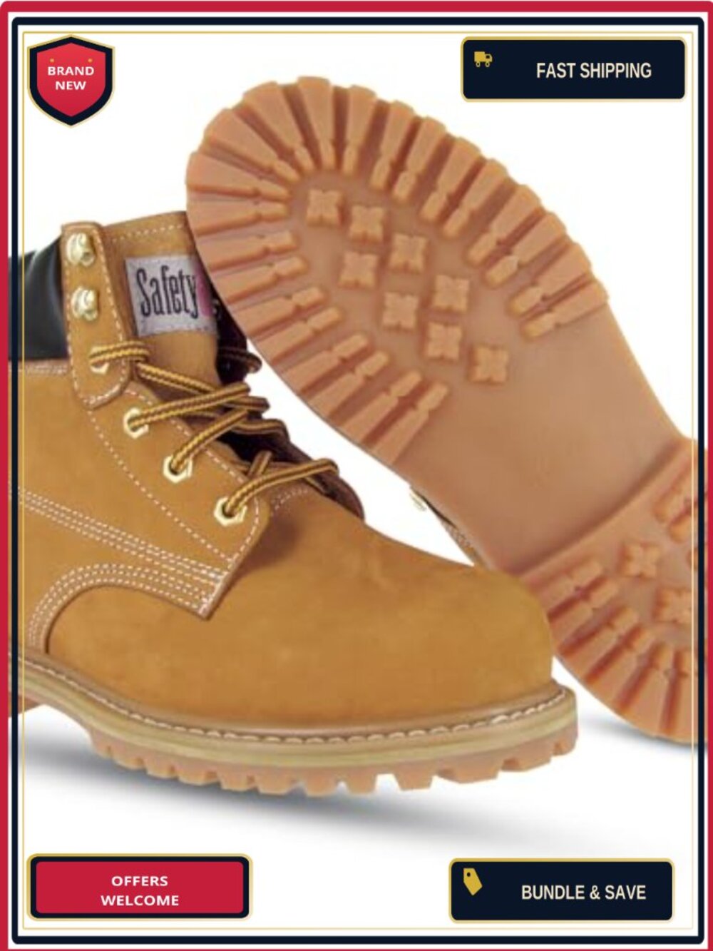 Steel Toe Work Boots Women Water Resistant Nubuck Leather Safety Shoes